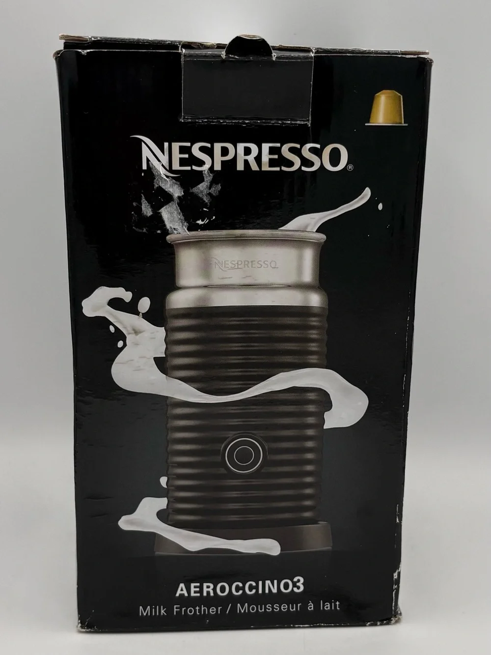 Genuine Nespresso Aeroccino 3 Electric Milk Frother Black Model 3594 Open Box